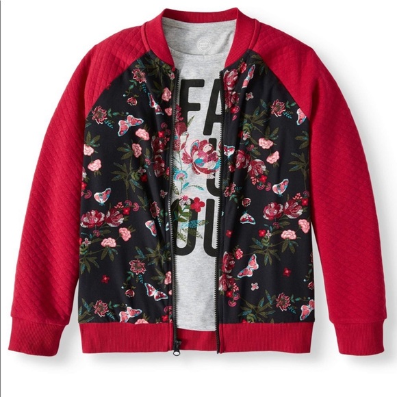 wonder nation Other - 🖤3/$25 Wonder Nation Bomber Floral Jacket & tee